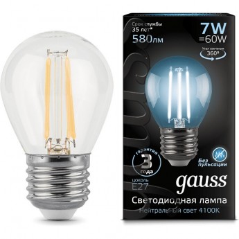 Лампа GAUSS LED BLACK FILAMENT GLOBE E27 7W 4100K Лампа GAUSS LED BLACK FILAMENT GLOBE E27 7W 4100K