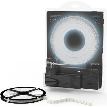 Лента GAUSS LED Комплект 2835/60-SMD 4,8W 12V DC холодный белый IP20 (блистер 3м) Лента GAUSS LED Комплект 2835/60-SMD 4,8W 12V DC холодный белый IP20 (блистер 3м)