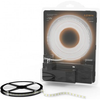 Лента GAUSS LED Комплект 2835/60-SMD 4,8W 12V DC теплый белый IP20 (блистер 3м) Лента GAUSS LED Комплект 2835/60-SMD 4,8W 12V DC теплый белый IP20 (блистер 3м)