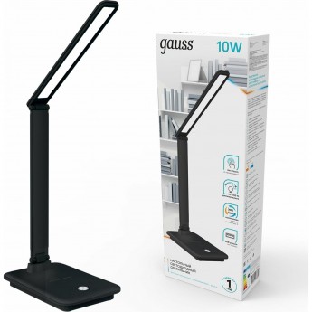 Светильник настольный GAUSS GTL202 550lm 170-265V черный USB LED 1/8/32 Светильник настольный GAUSS GTL202 550lm 170-265V черный USB LED 1/8/32