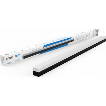 Светильник светодиодный матовый GAUSS IP40 1180*70*55мм 48W 4600Лм 6500K Shop Lighting черный 1/12 Светильник светодиодный матовый GAUSS IP40 1180*70*55мм 48W 4600Лм 6500K Shop Lighting черный 1/12